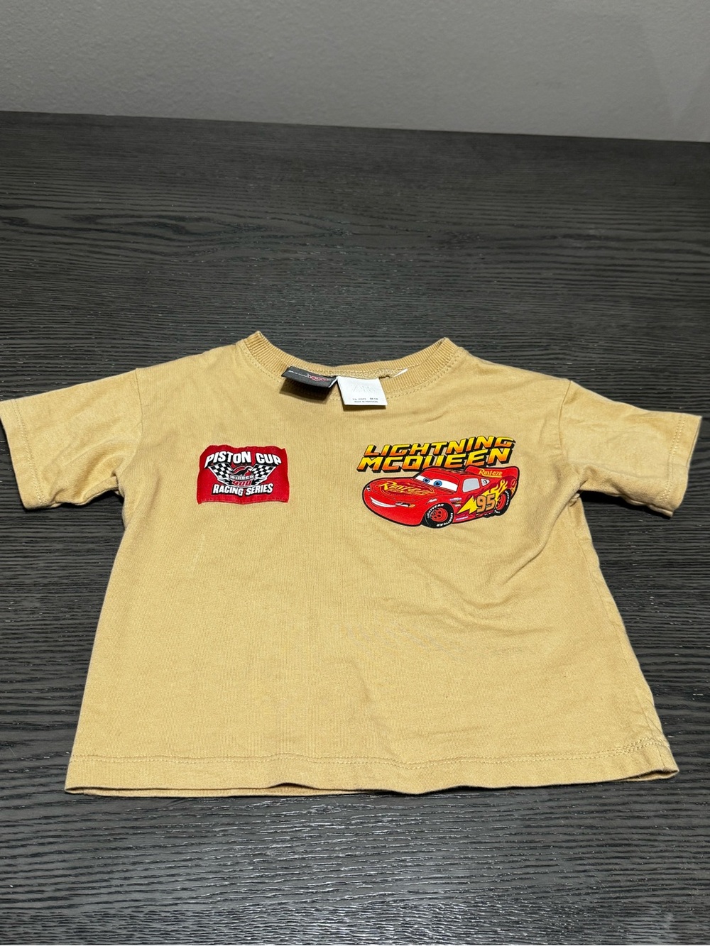 Zara Disney Cars Lightning McQueen Tan Kids T-Shirt
